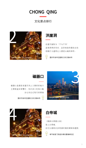 重庆文化旅游景点宣传指南模板 - 第5页