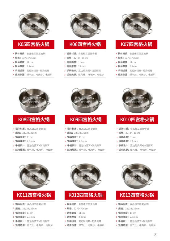 不锈钢火锅锅具产品画册模板 - 第21页