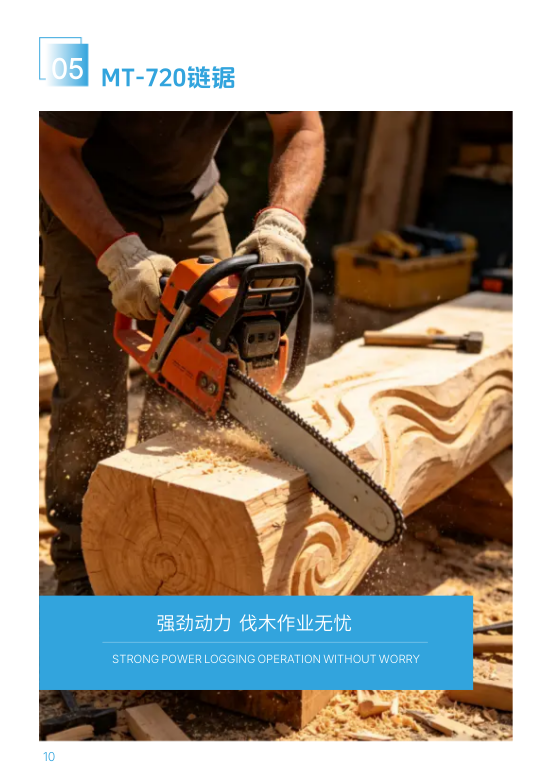 户外伐木锯电锯设备产品画册模板 - 第10页