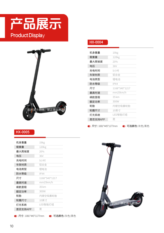 成人电动滑板车产品目录手册模板 - 第10页