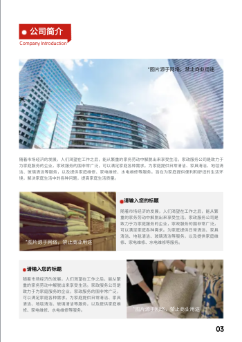 家庭保洁家政公司宣传册模板 - 第3页