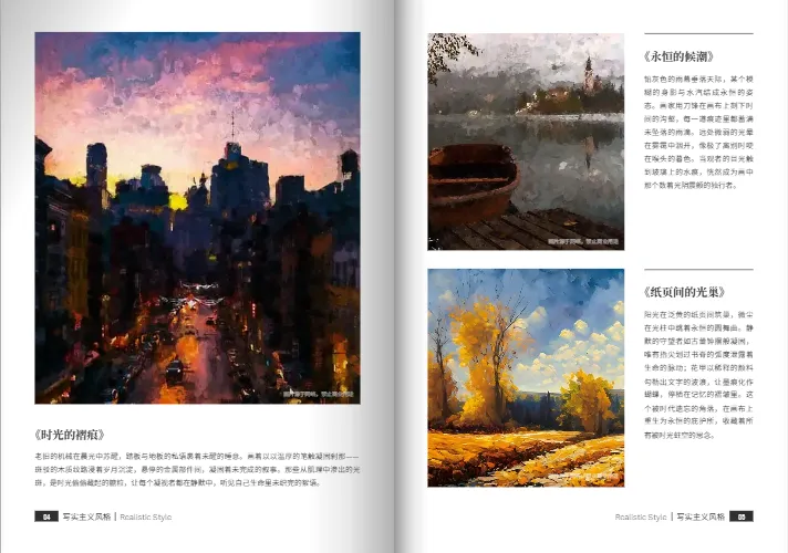学生绘画作品集模板：包含作品说明、心得的专业版式