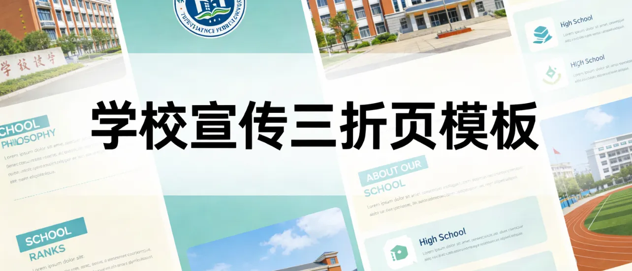 7个学校宣传三折页模板，从职校到小学，直接套用省时间！